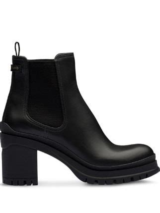 prada denim ankle boots|prada chunky heel ankle boots.